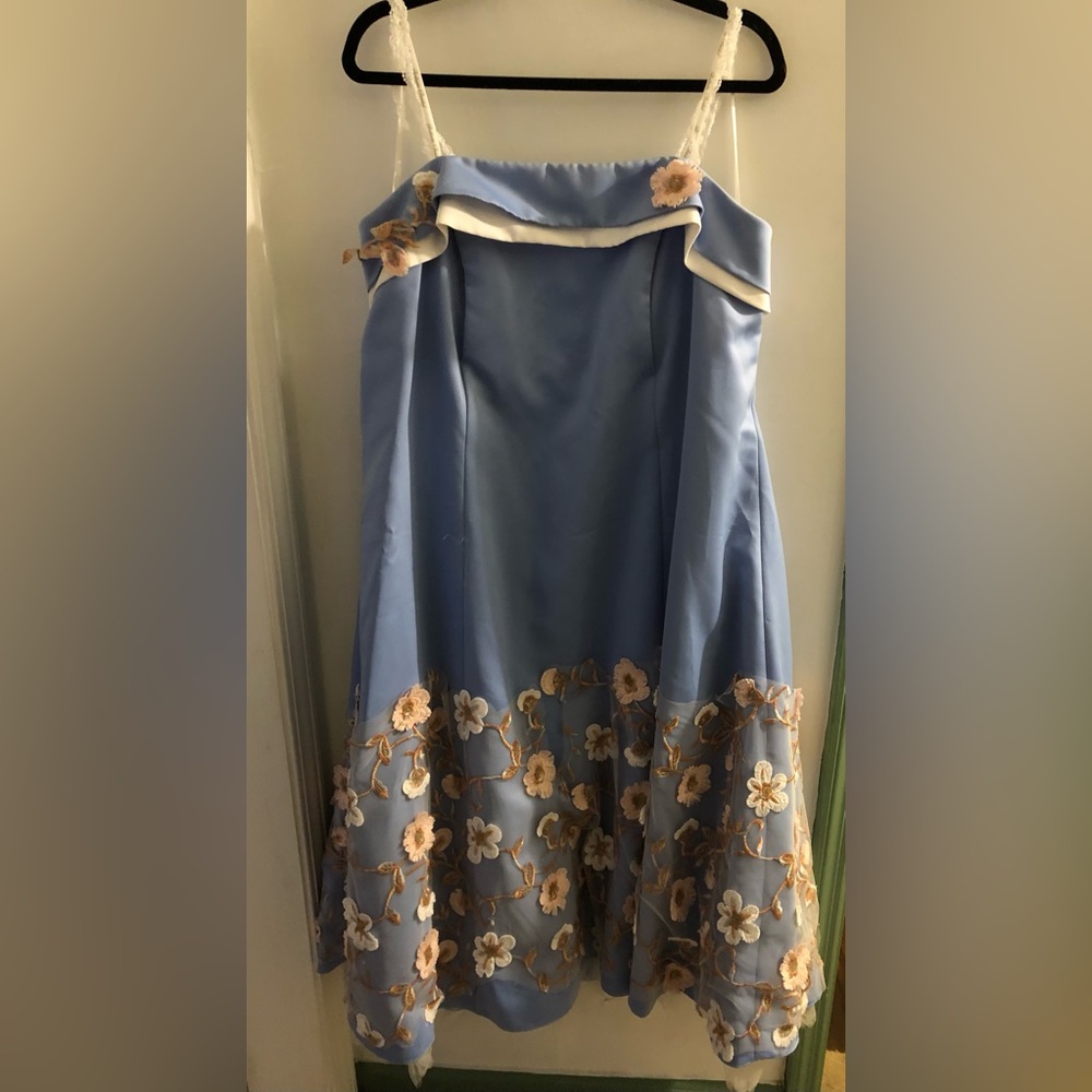 Periwinkle bridesmaid dress altered to prom dress worn twice